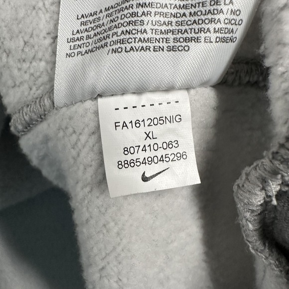 Nike Hoodie Mens XL Gray Short Sleeve Fleece Pullover Swoosh Logo 807410-063 - Picture 10 of 16